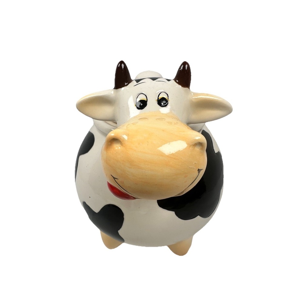 Cute Cow Teapot Ceramic Farm Animal Tea Pot Black White Kitchen Decor New